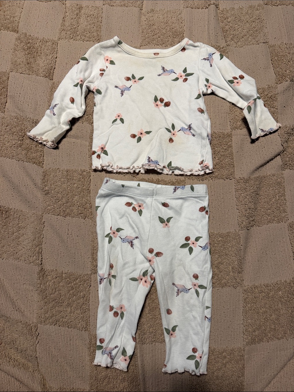 Carter's Cream Floral & Bird Two-Piece Set